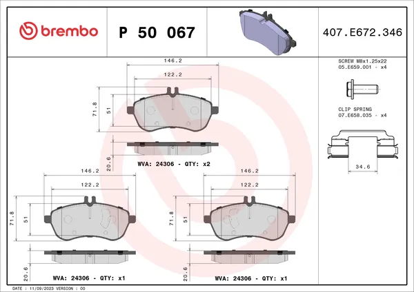 Brembo P 50 067 carbon-ceramic remblokken